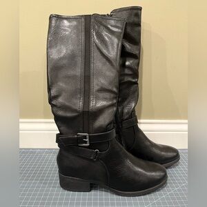 Croft & Barrow Tapir black faux leather knee high boots women’s size 9.5